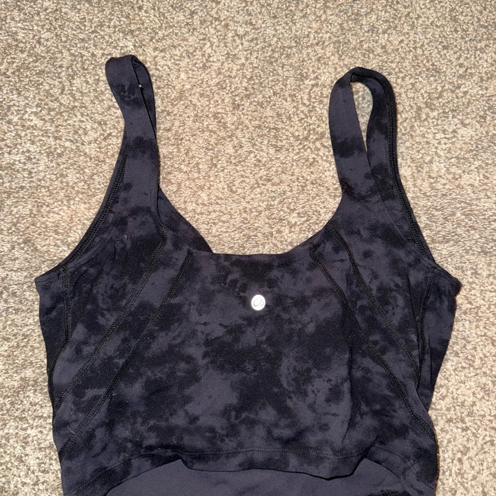 Black Tie-Dye Crop Top